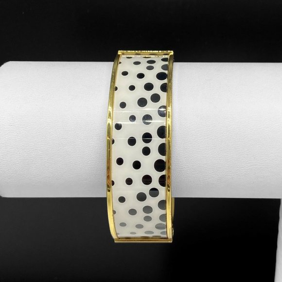 Talbots Black Polka Dot Enamel Bangle Bracelet